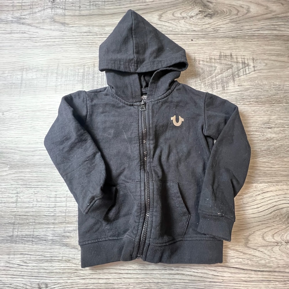 True Religion Hoodie Boys 3T Black Gold‎ Buddha World Tour Full Zip Sweatshirt